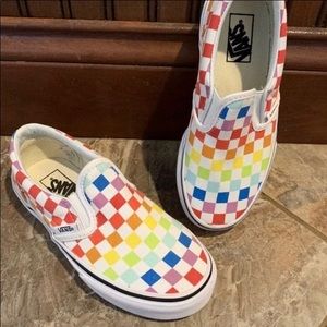 rainbow checkered vans